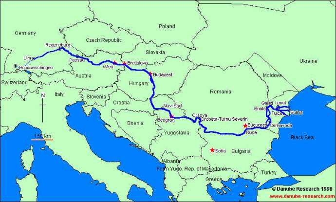 多瑙河:世界上干流流经国家最多的河流.