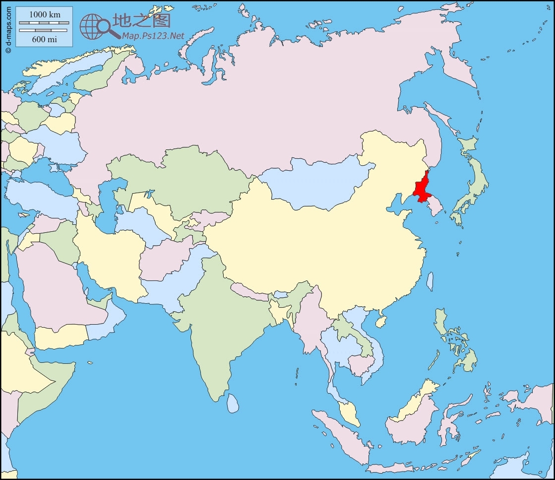 亚洲空白地图