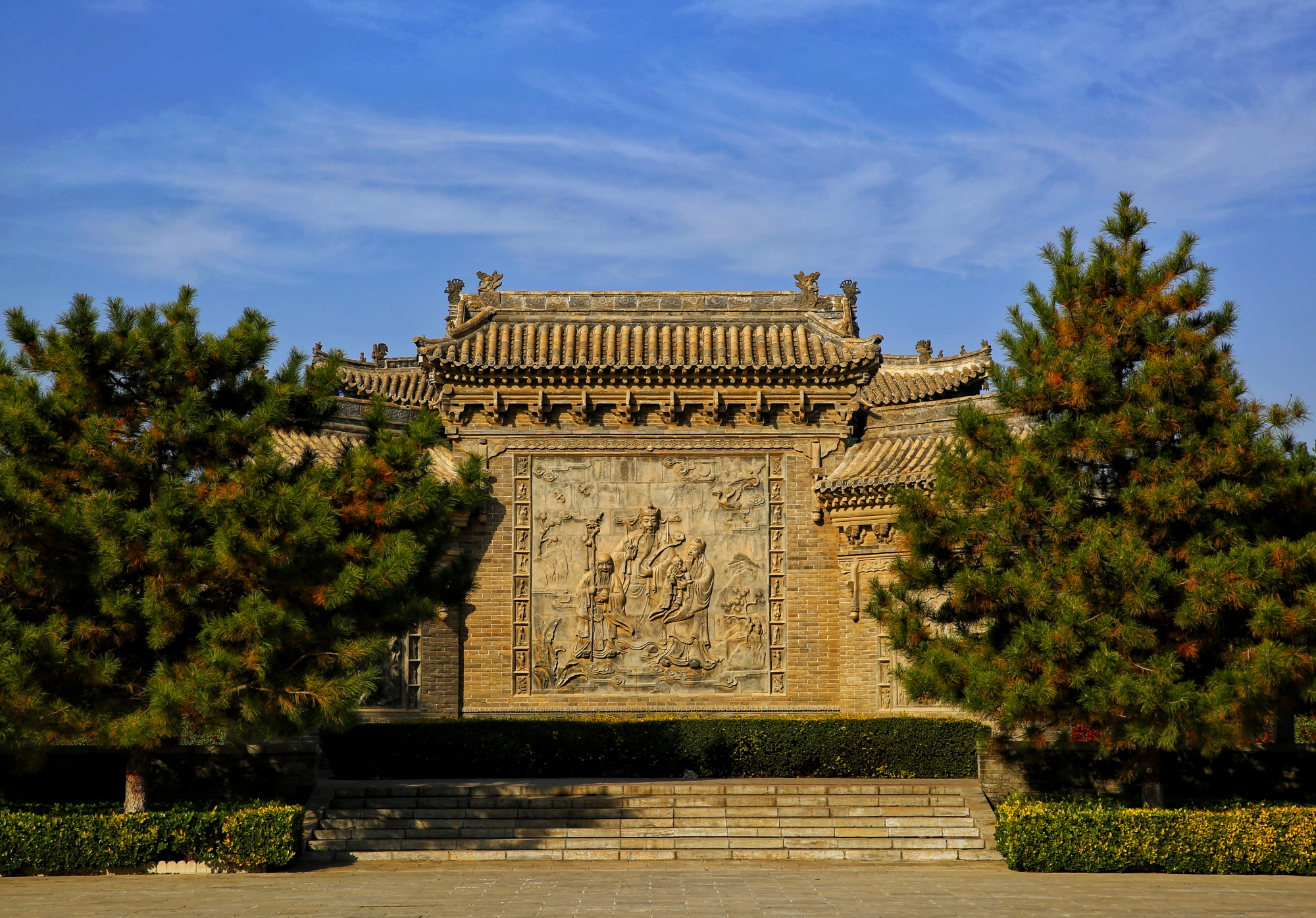秋高气爽,景色宜人.走进运城市万荣县李家大院.
