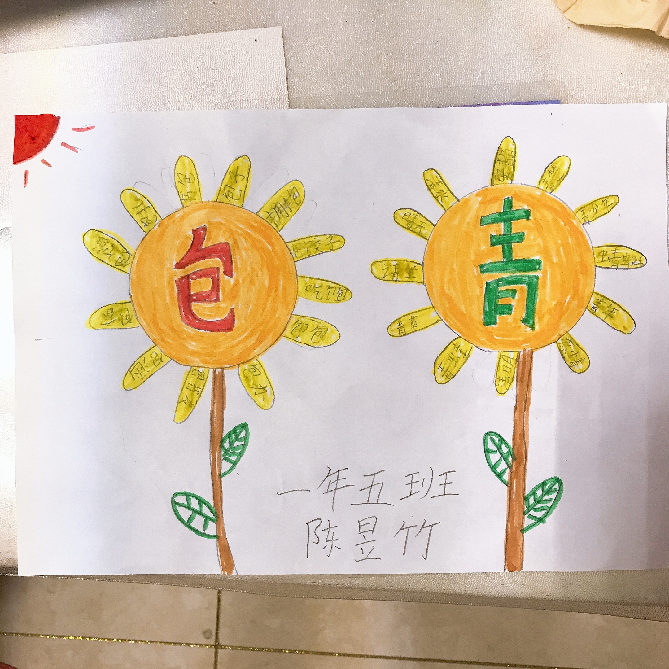 【班记】一年五班用思维导图引领学生轻松踏上形声字