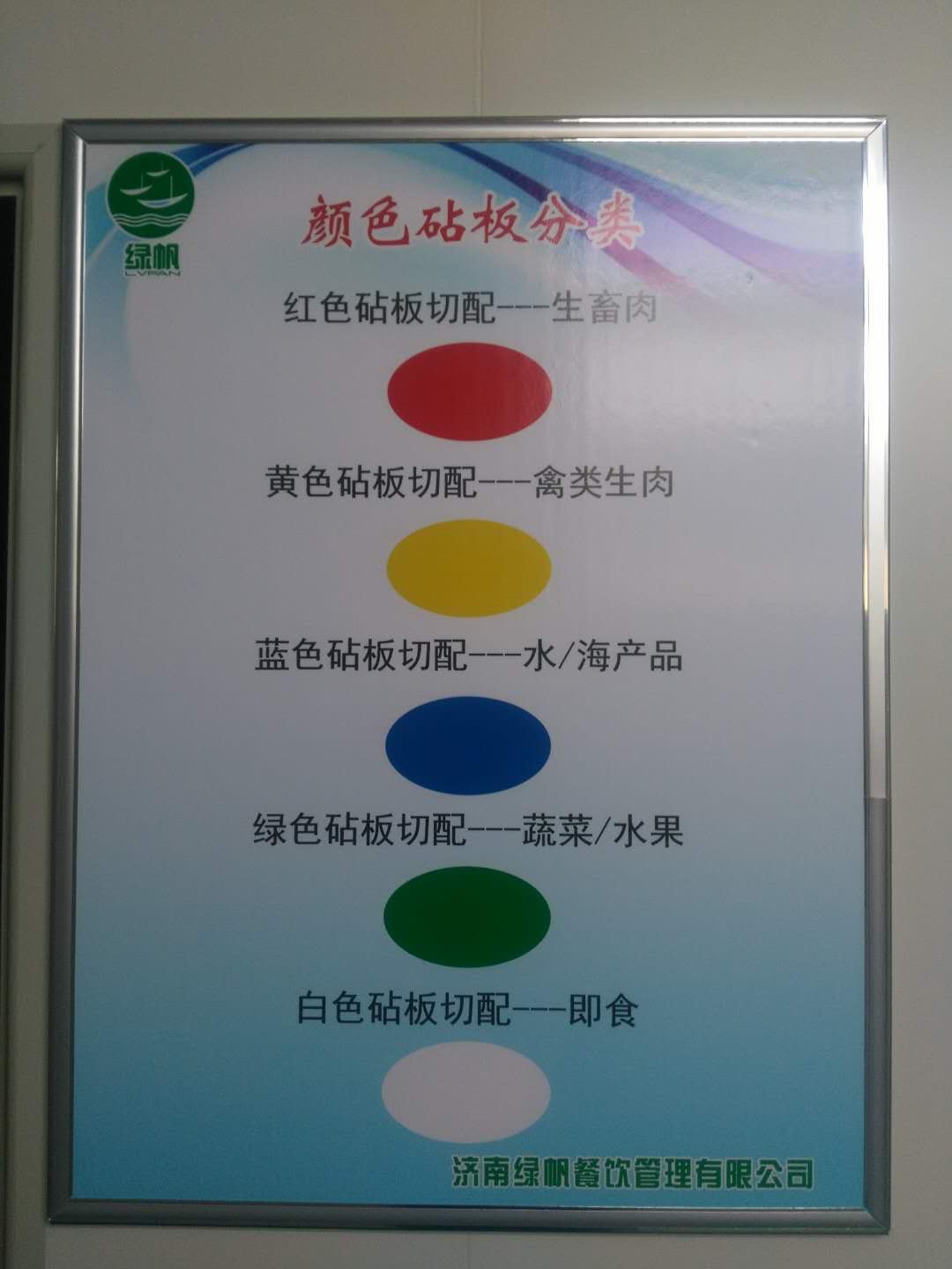 菜板色标管理避免细菌交叉传播