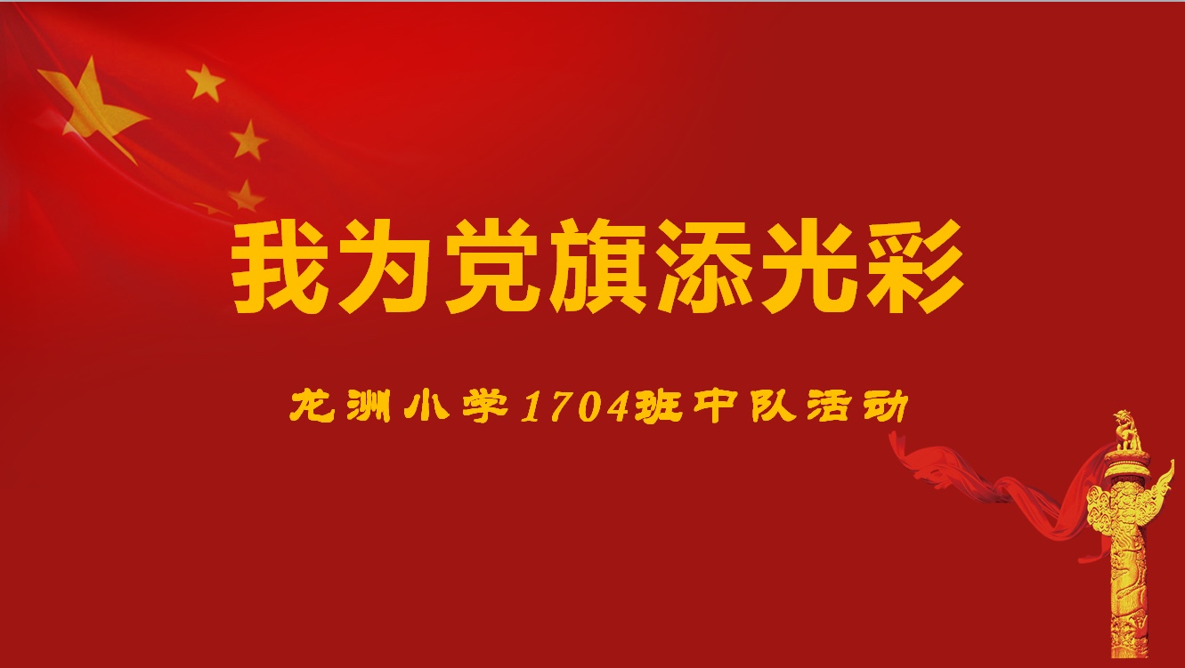 颗颗童心心向党 我为党旗添光彩龙洲小学1704班中队