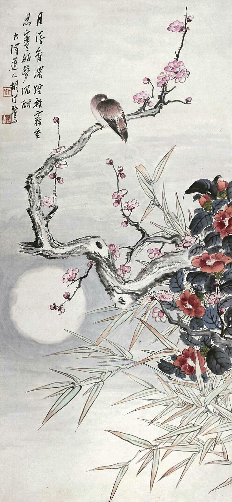 中国著名大师胡汀鹭精彩花鸟画作品