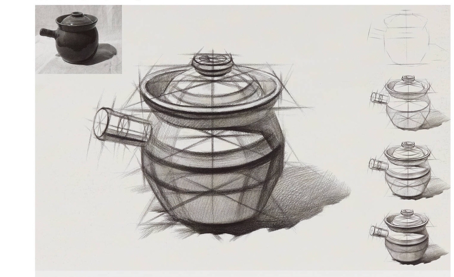 a组(一周一次作业) 王佳琪,左方祺:一个瓦罐结构素描 一个罐子明暗
