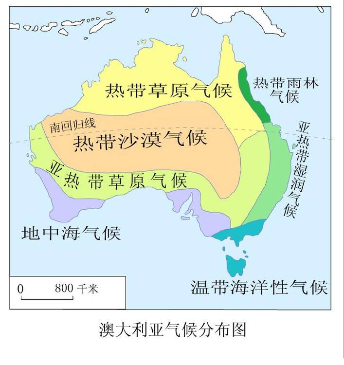 大洋洲主要气候类型有