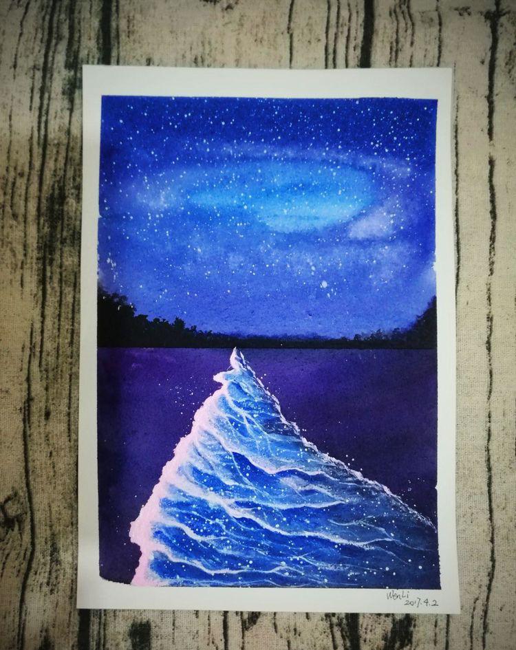 我的绘画过程分享3:蓝色大海的传说