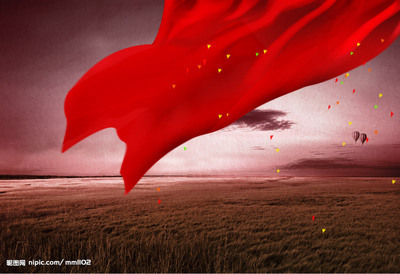 炮火连天的硝烟里  读怆然悲壮的中国  我们在  红旗漫卷的西风里  读