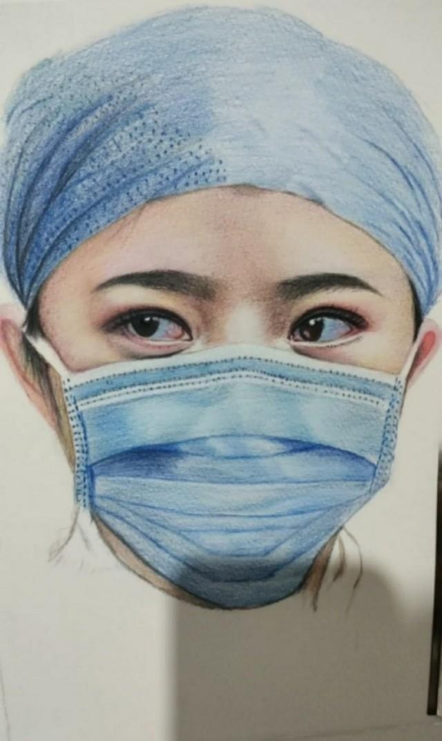 钢笔画《天使的眼睛》