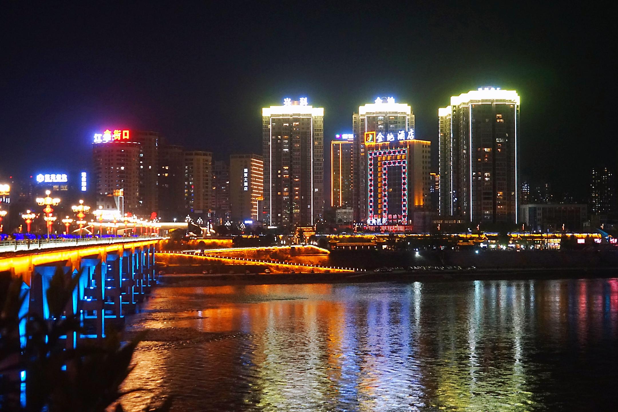 安康水西门夜景图片图片