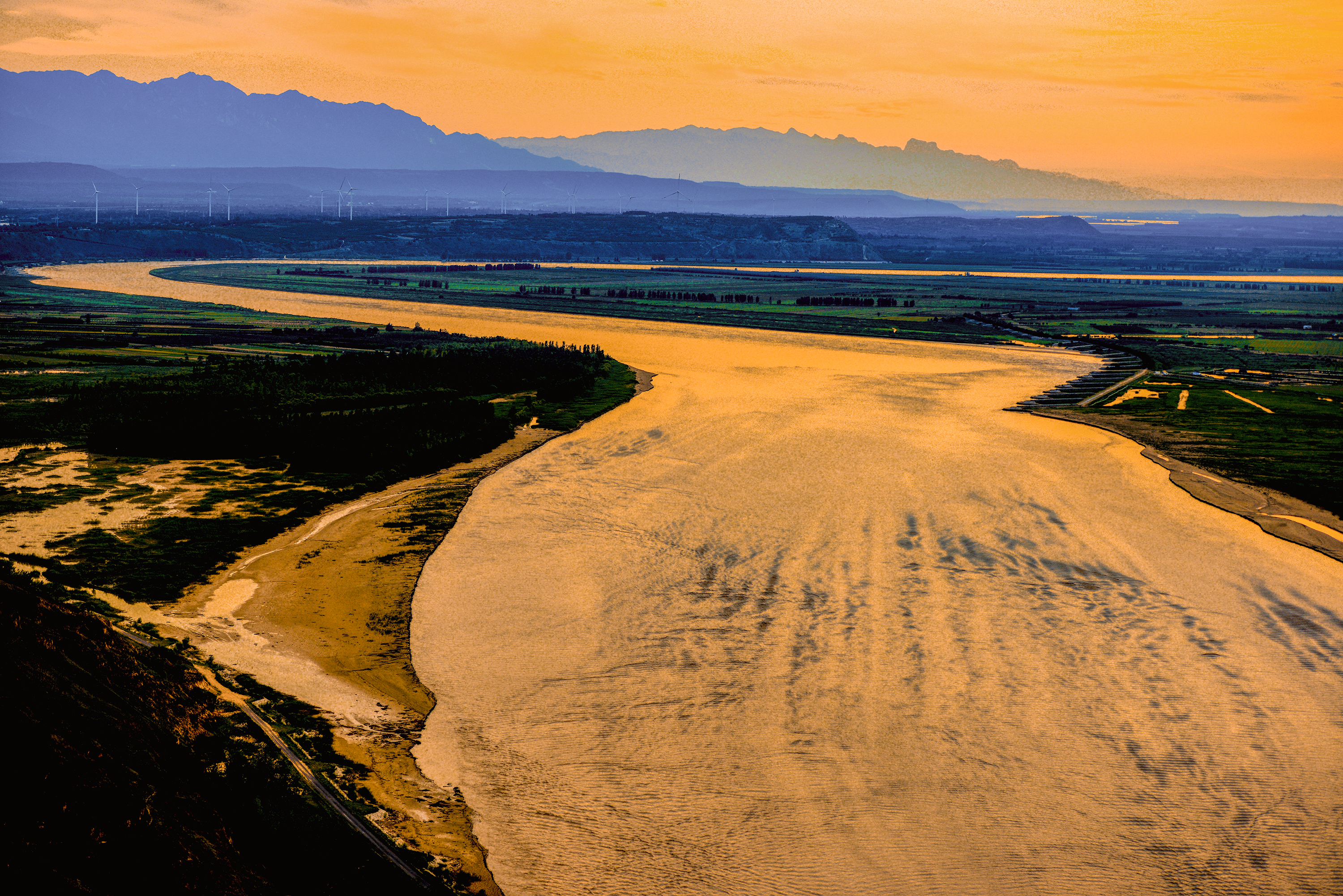 晚霞落日红黄河长流金这里是灵宝东寨
