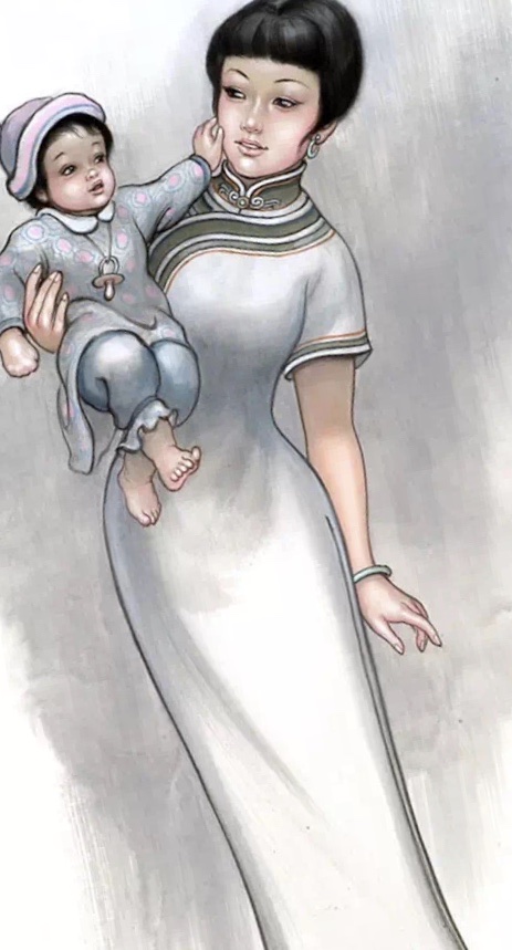 一组中外母亲的图片