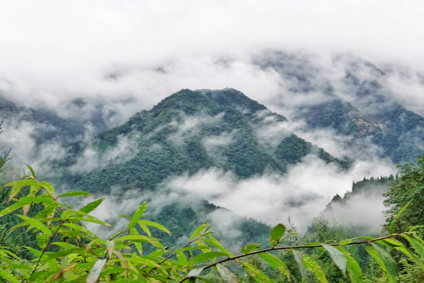 云雾缭绕的村庄