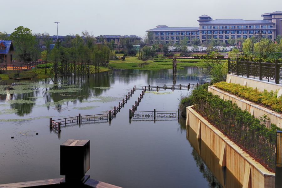 安徽省滁洲市榮盛灣湖溼地公園景色優美