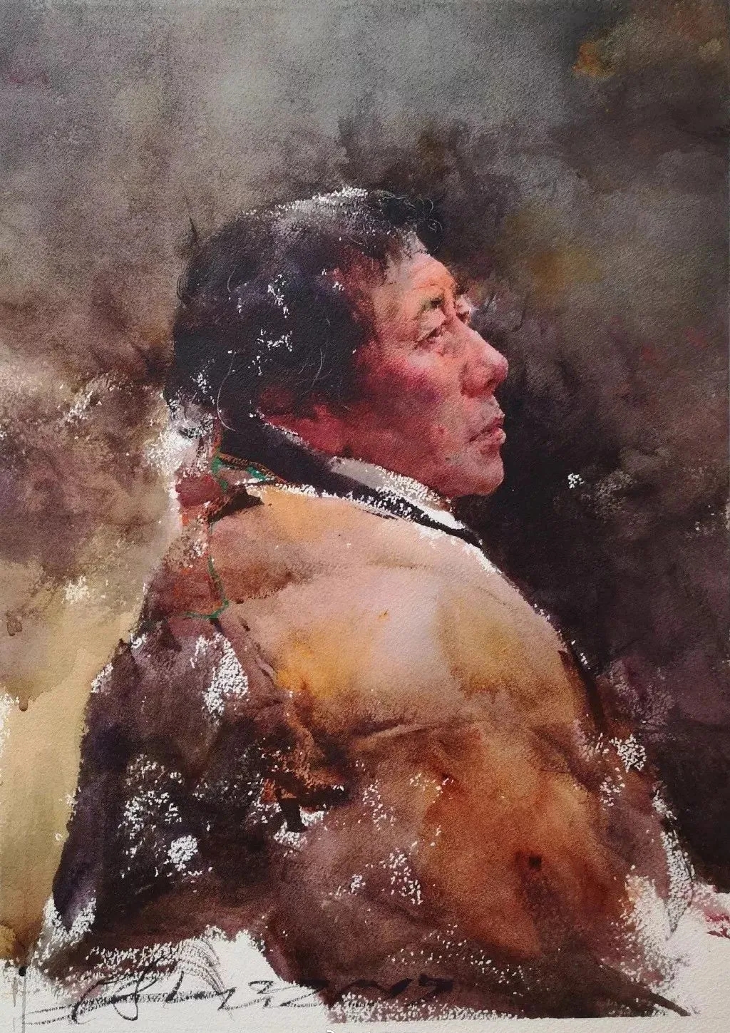 黄华兆大笔触光感水彩画