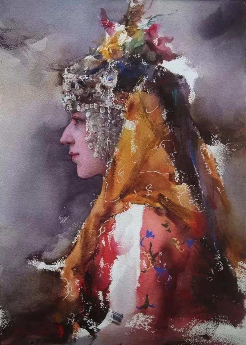 黄华兆大笔触光感水彩画