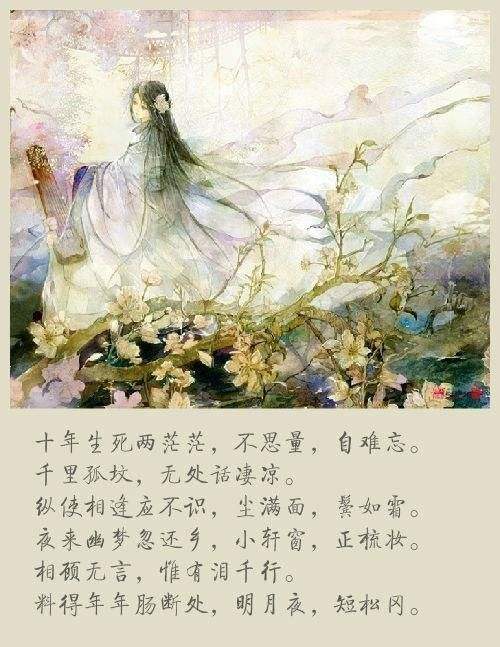 夜来幽梦忽还乡,小轩窗,正梳妆.相顾无言,惟有泪千行.