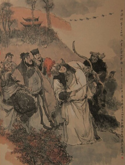 中国著名大师戴敦邦水浒传人物画作品