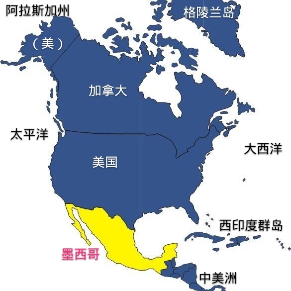 北美洲地图轮廓简图图片