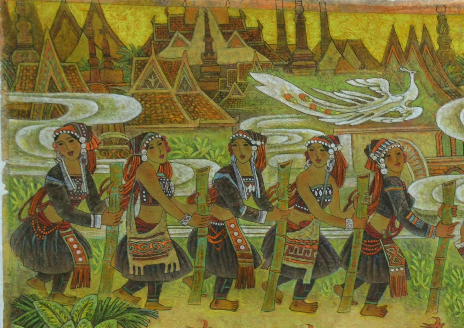 铁道兵画家李连儒傣家风情作品欣赏