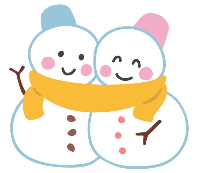 雪花飞舞的世界  我们推起两个胖胖的雪孩子  给他们围上同一条围巾