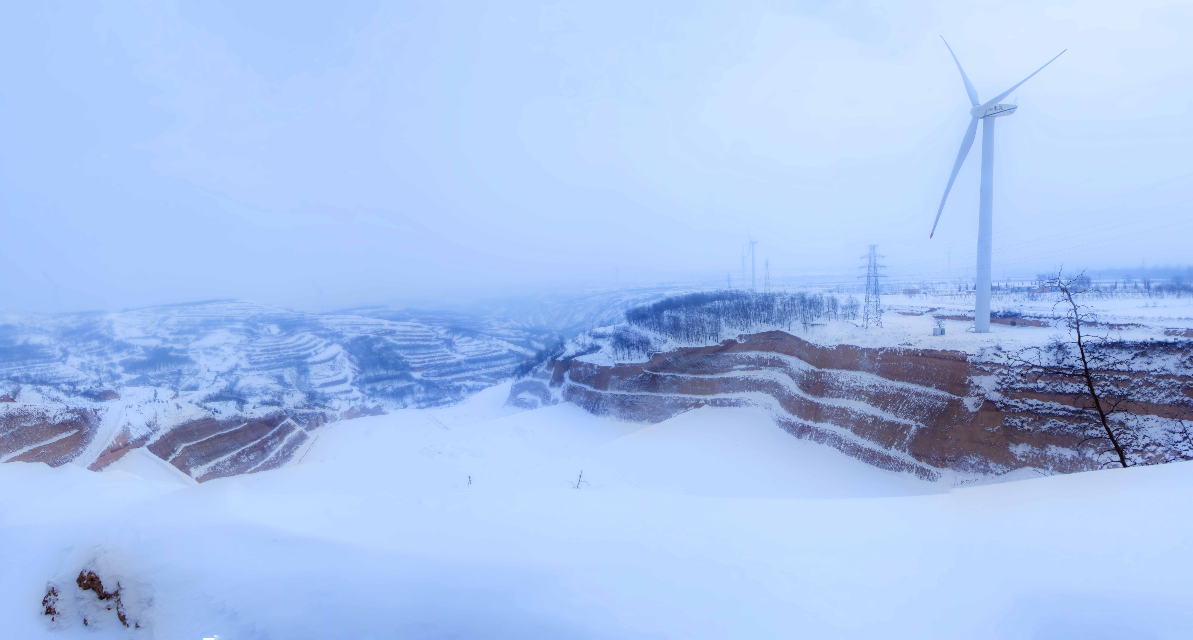 黄土高原雪景图片高清图片