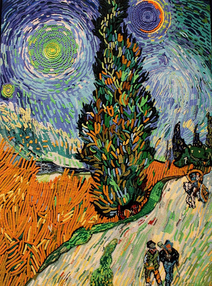 《有丝柏的道路》】 主要制作人:毛静芳 梵高的作品《有丝柏的道路》
