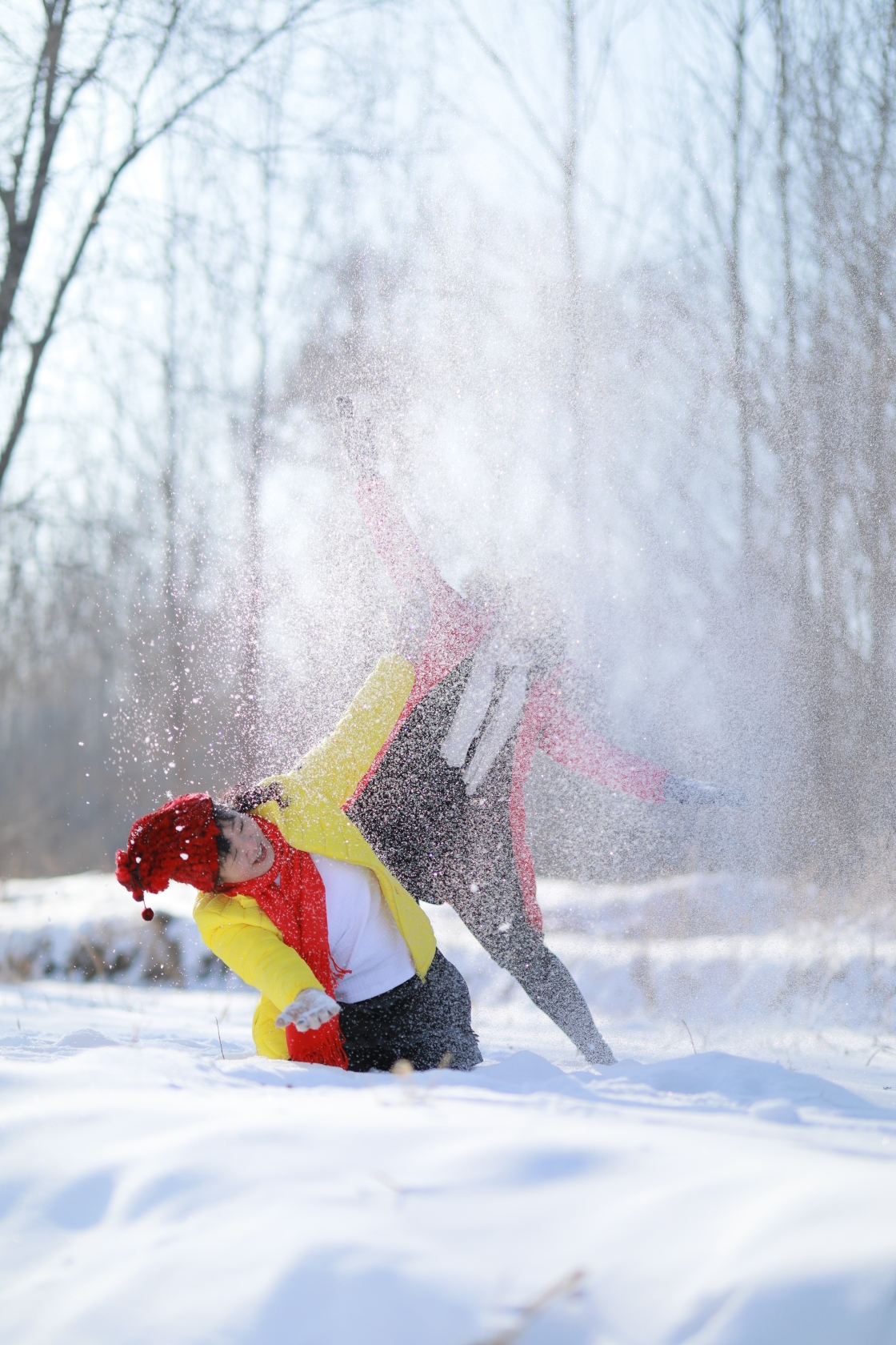 (原片外景人像摄影)打雪仗