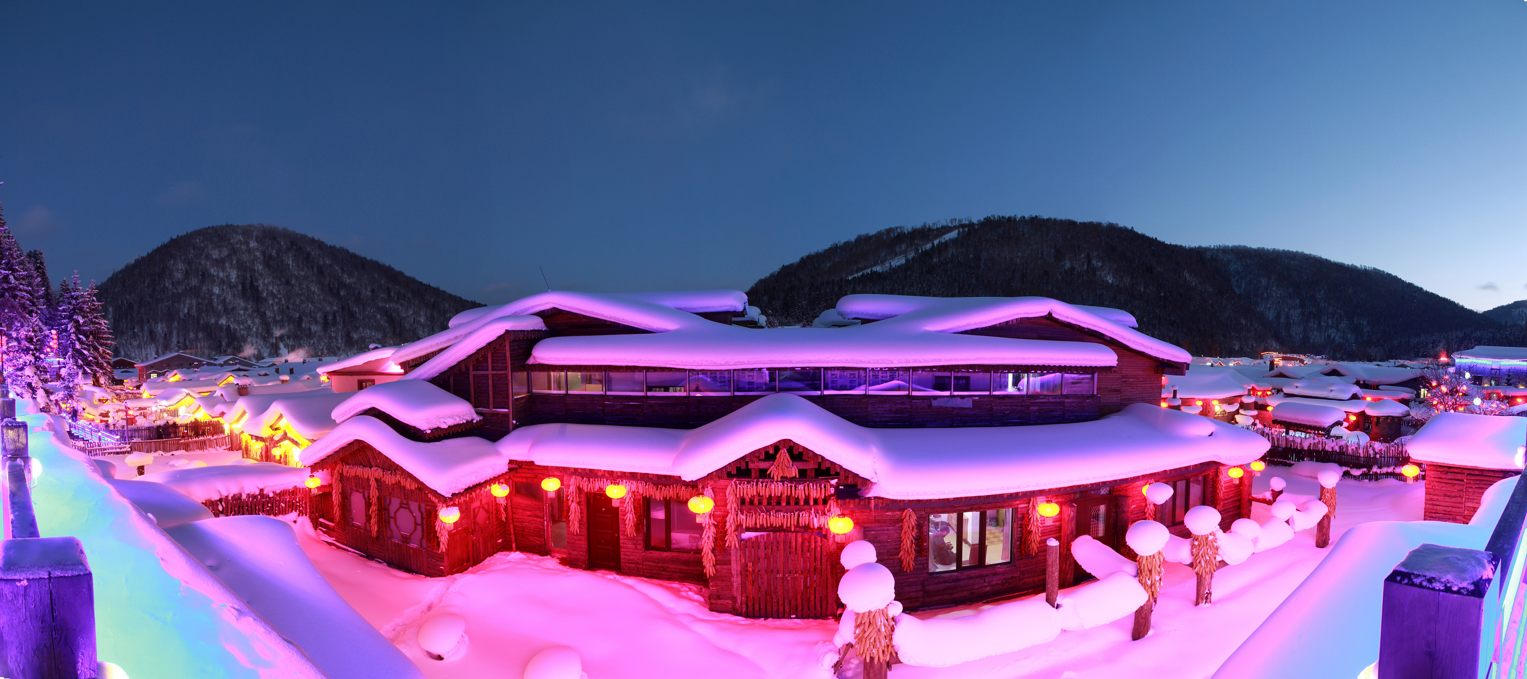 雪乡大秧歌,夜景