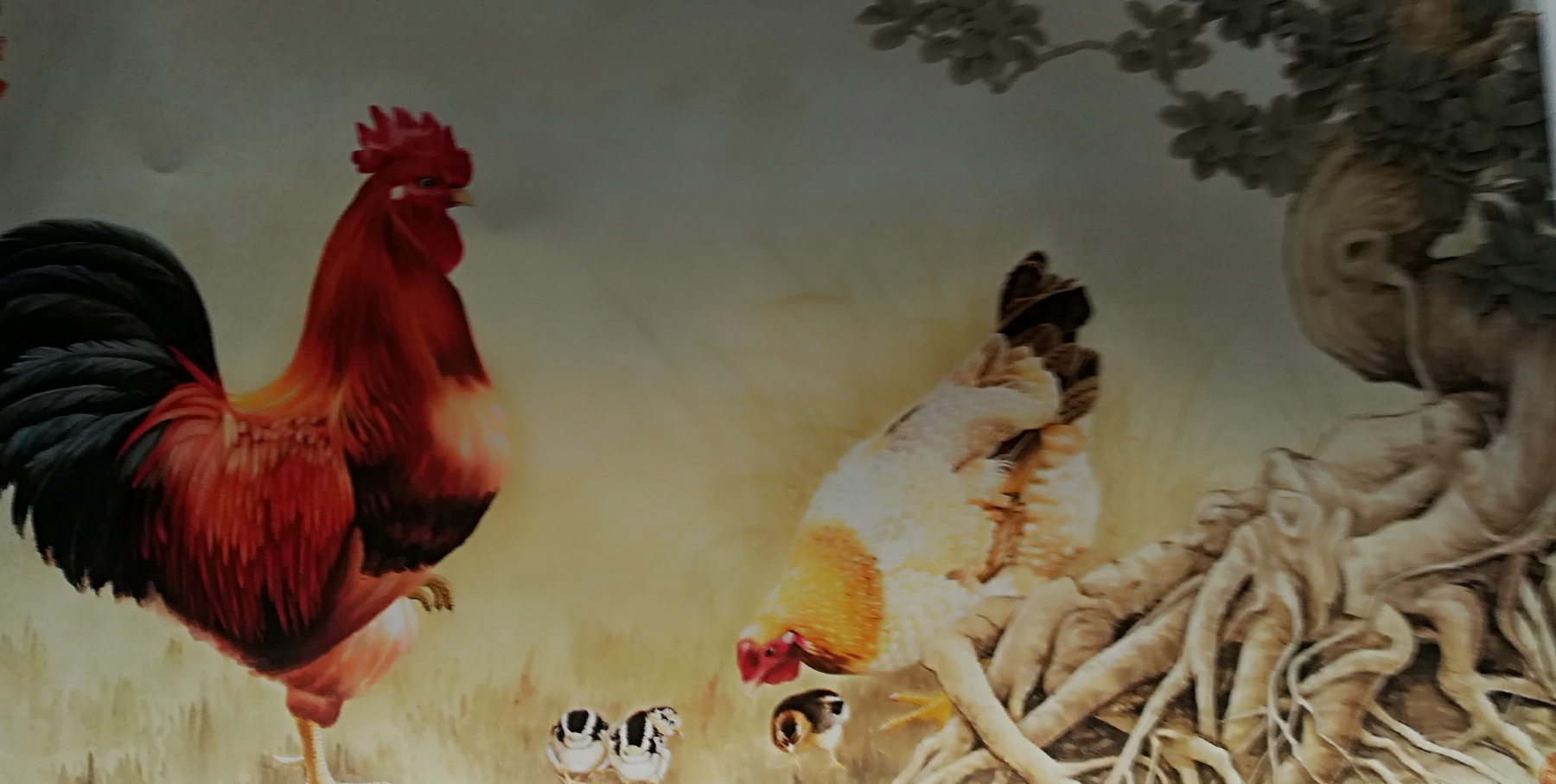 工笔画《鸡》 画 /秦良品