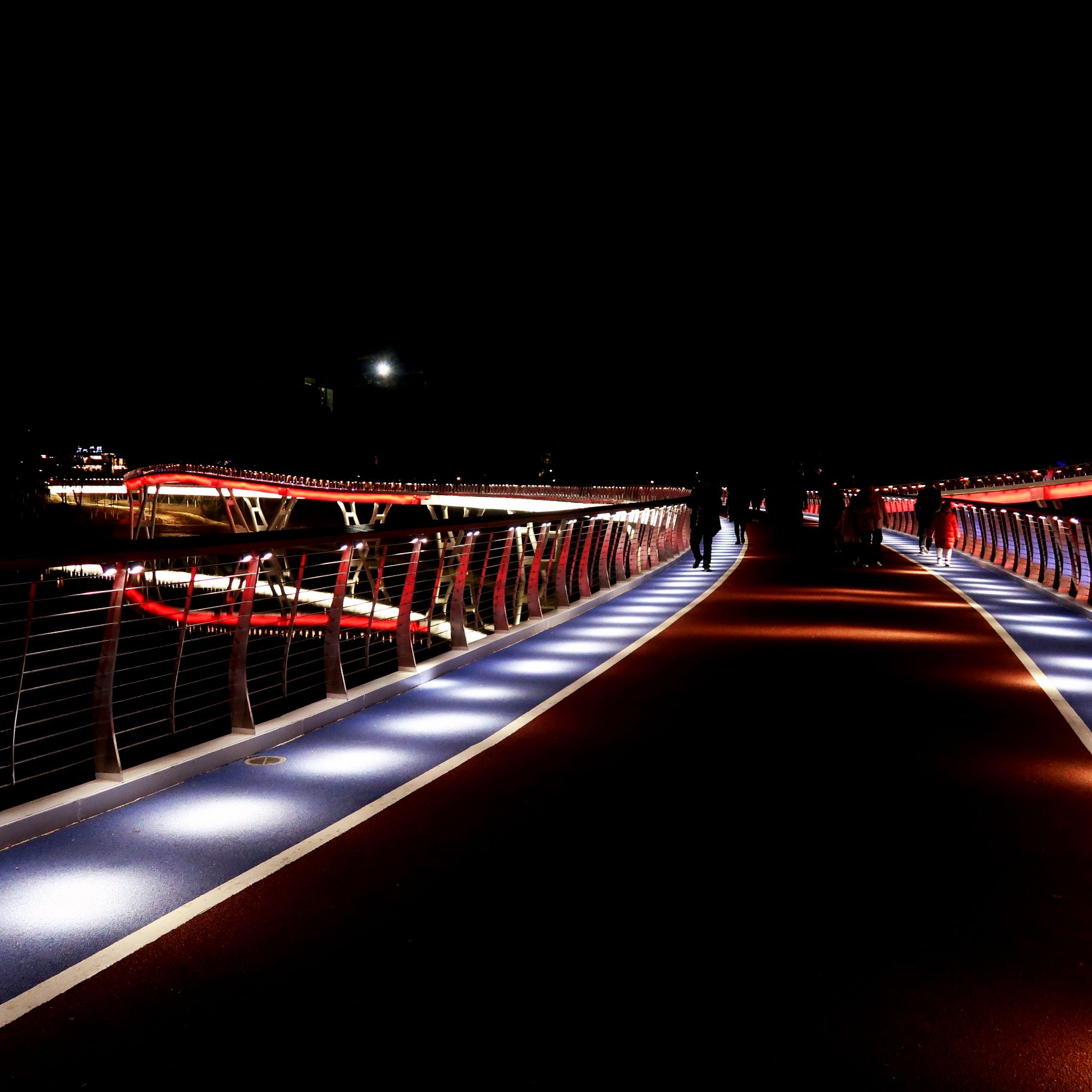 金光街弥河大桥夜景图片