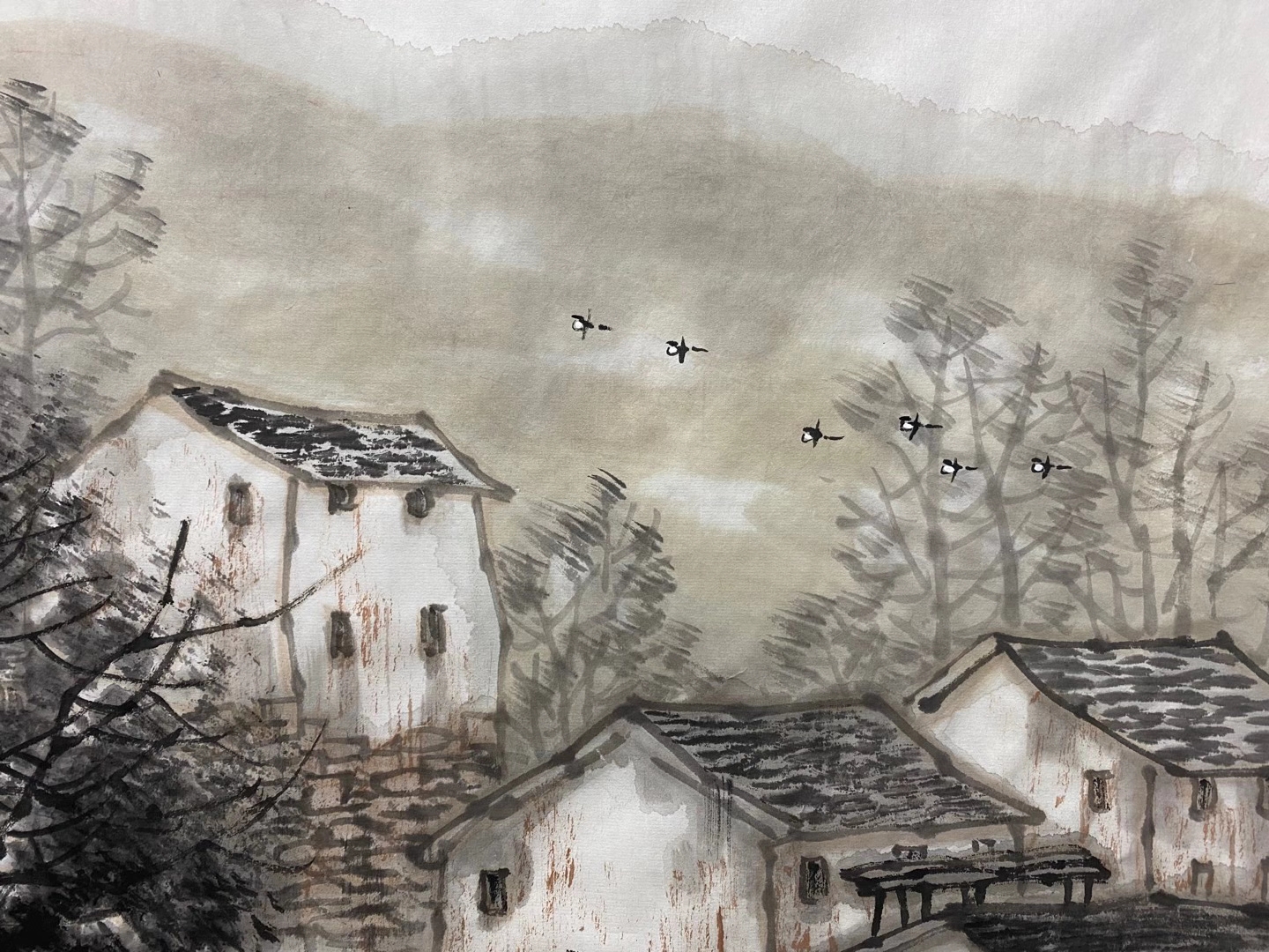 《 静静的山村 》68cmx68cm 太行老屋系列之四