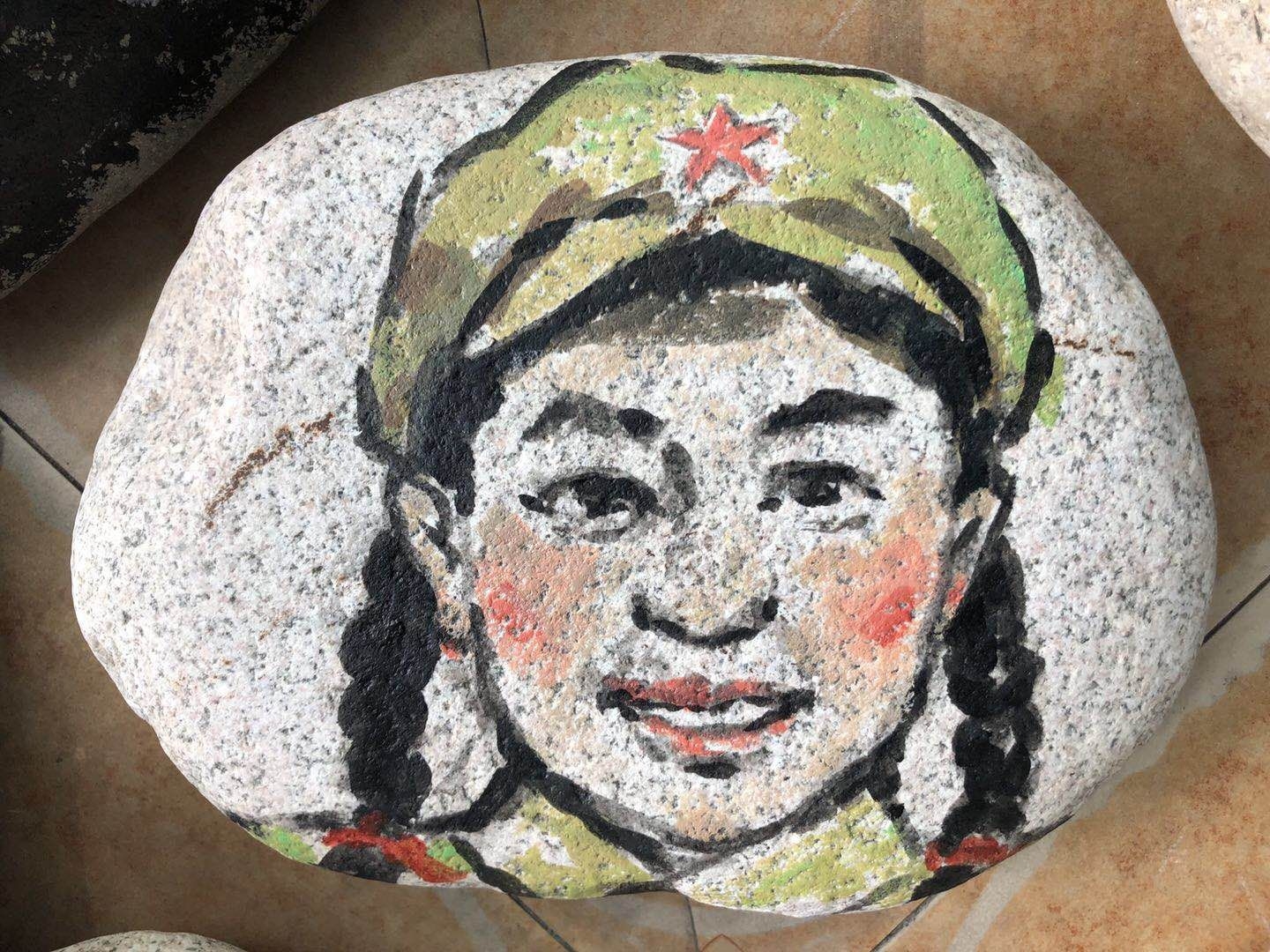 玛河石文化墙石头绘画集锦