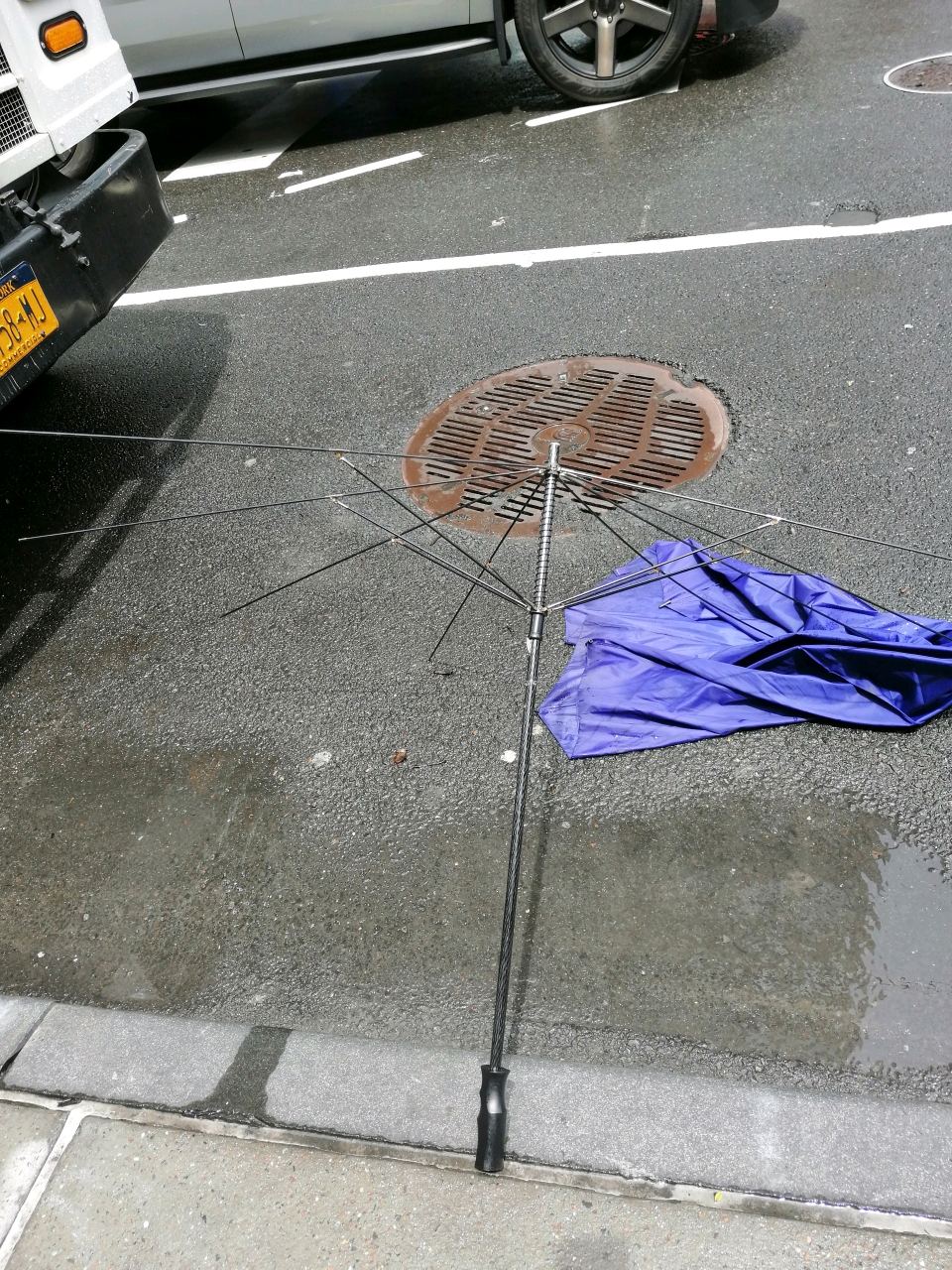 伞被风吹翻图片图片