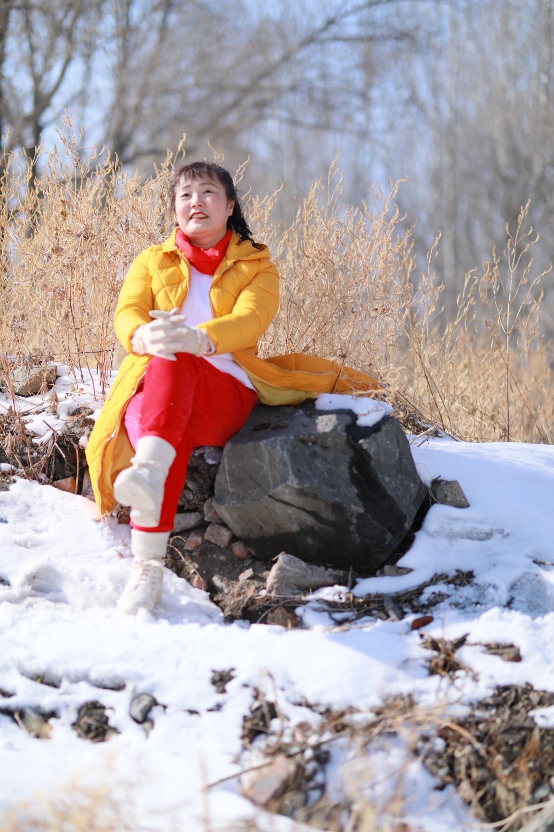 (原片外景人像摄影)雪山姑娘