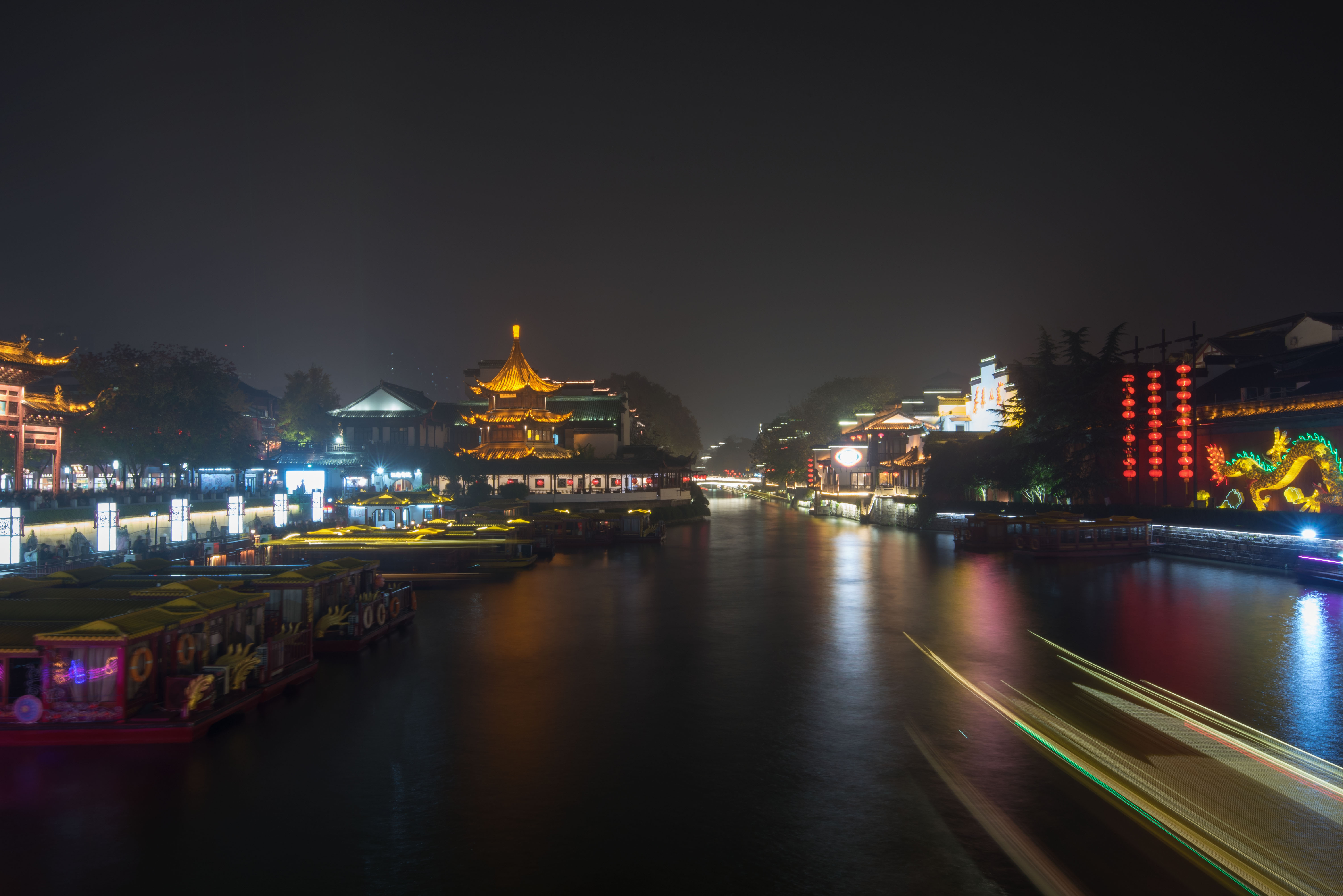 首发秦淮河夫子庙景区夜景