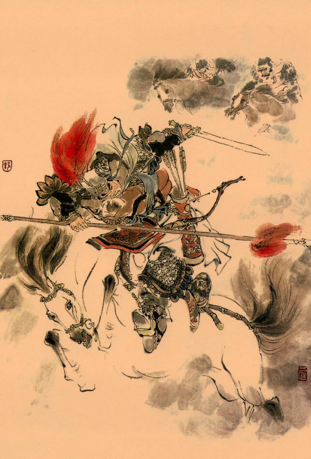 中国著名大师戴敦邦水浒传人物画作品