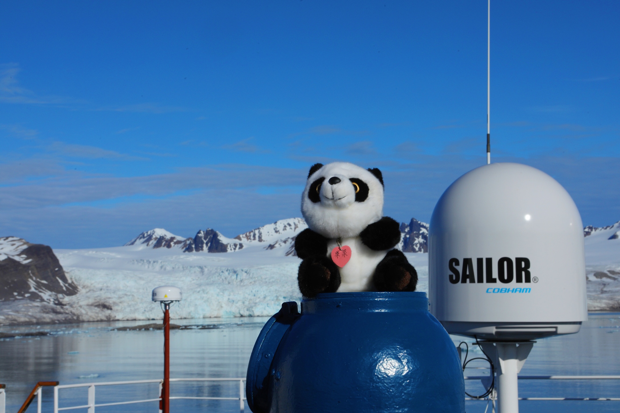 就是带上她的萌宠——中国大熊猫, 一起走近北极美丽壮观的风光, 一