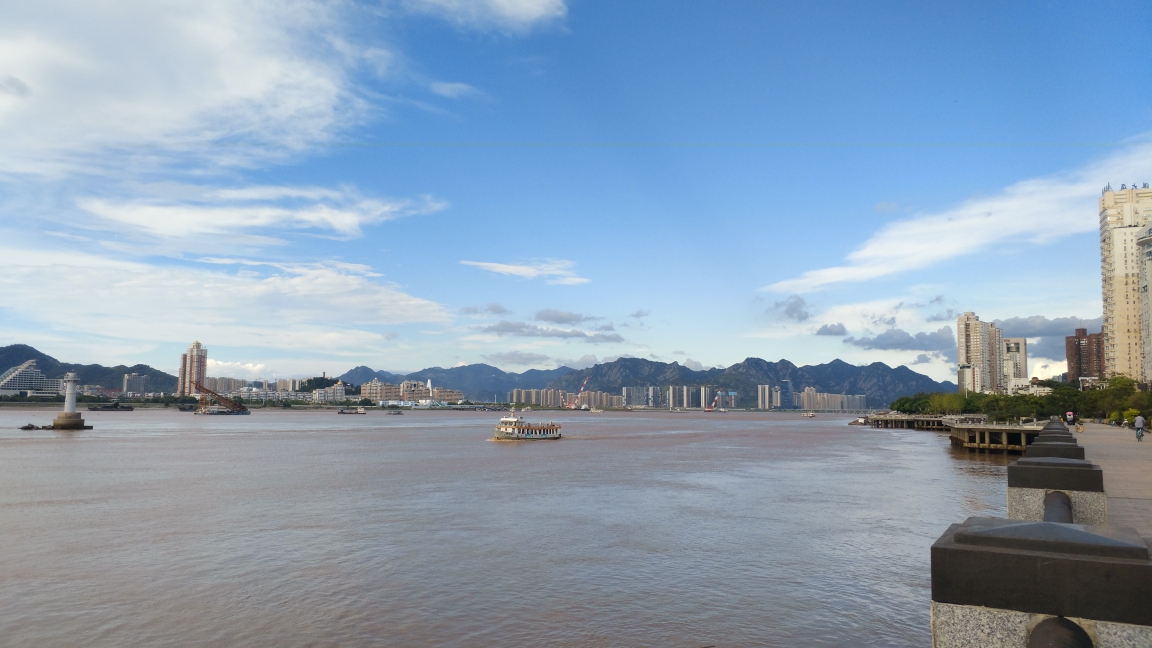 悠悠甌江水 水落沙嶼出