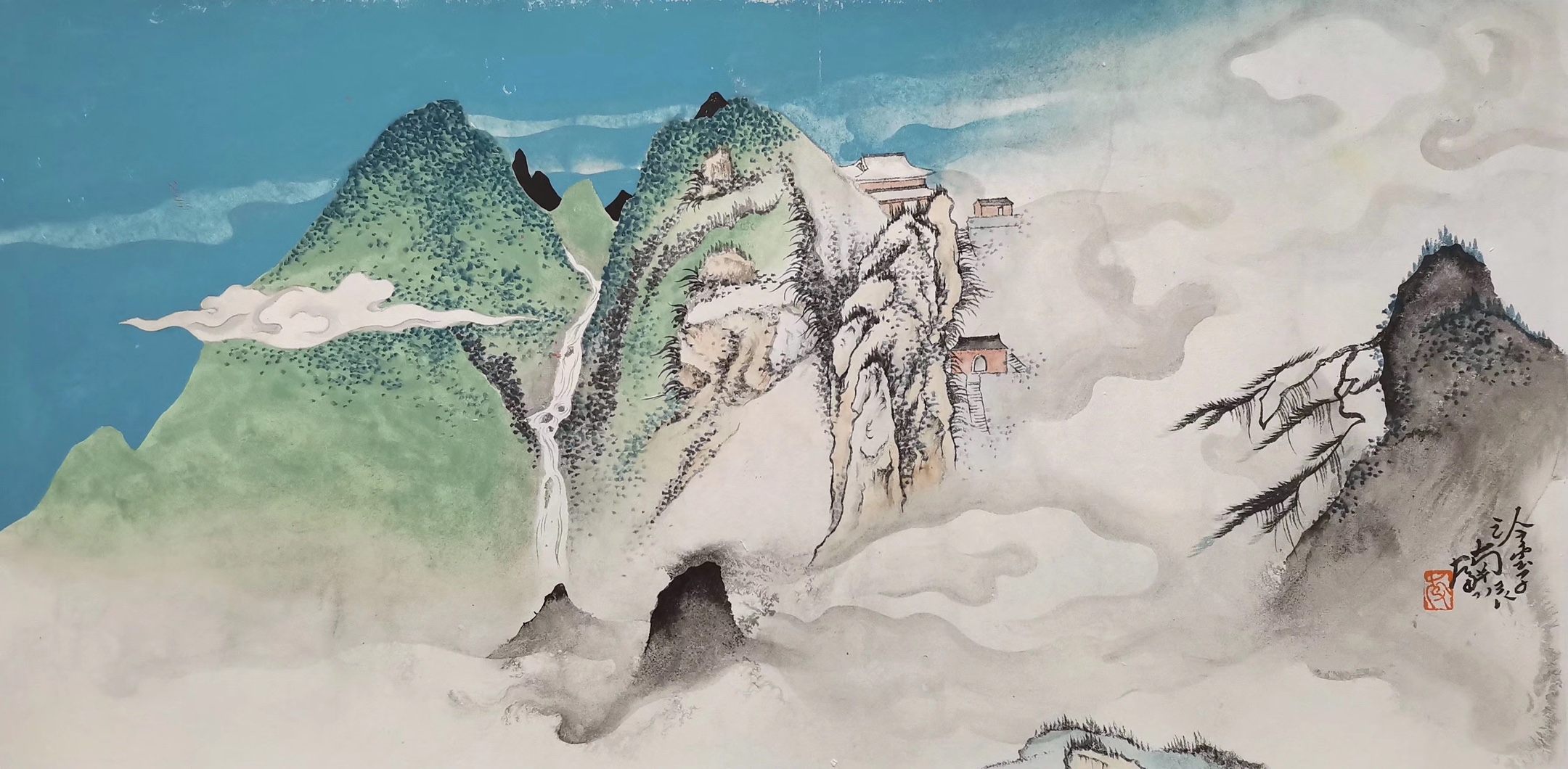 李南辰山水画作品气韵高古浑然