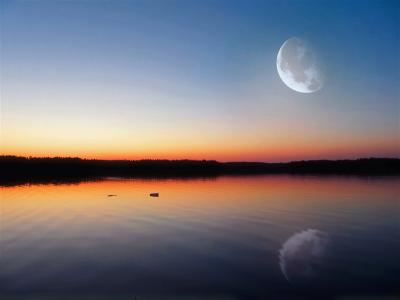 洱海月夜图片图片
