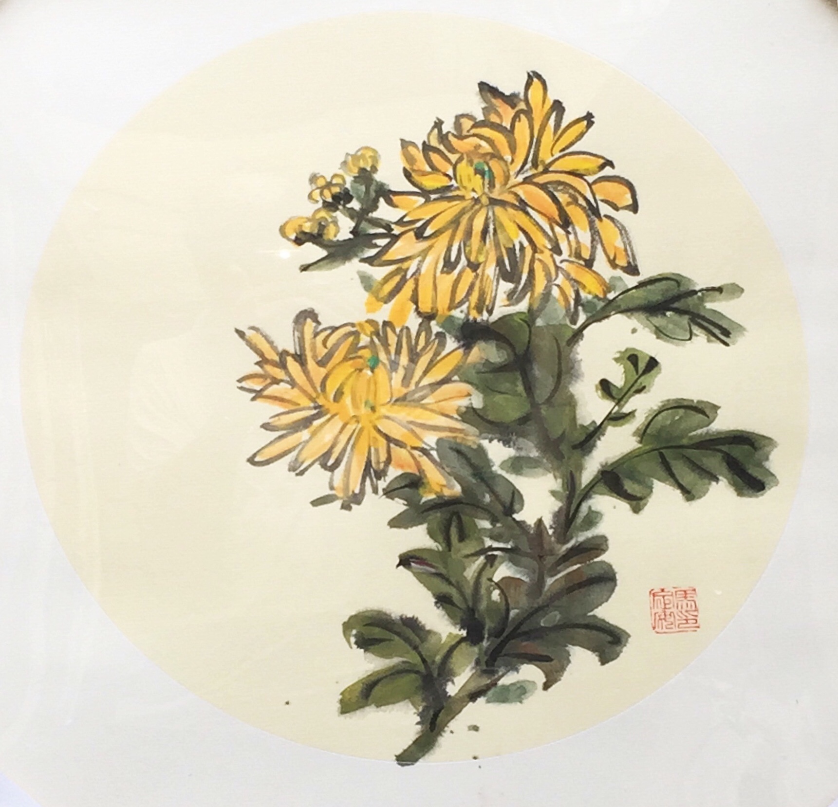 马定安写意国画花卉扇面卡纸制作镜框部分作品展示 委诚求当