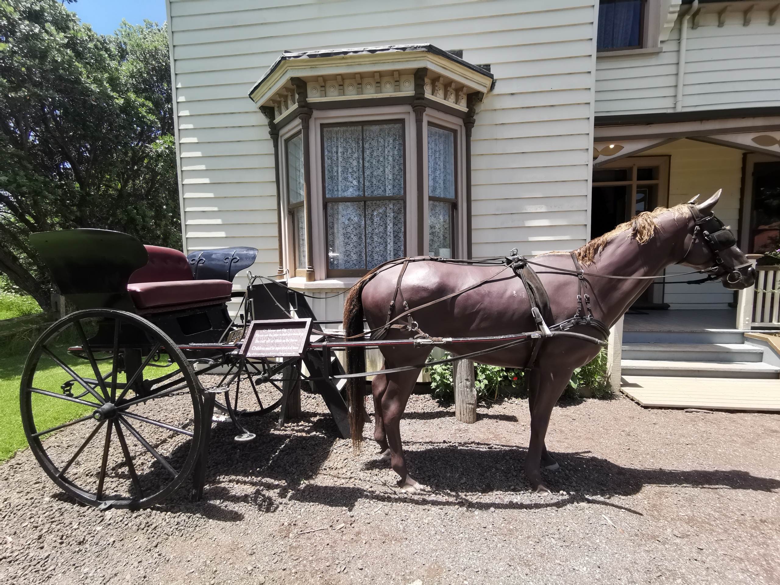 房前的马车是他们的交通工具.