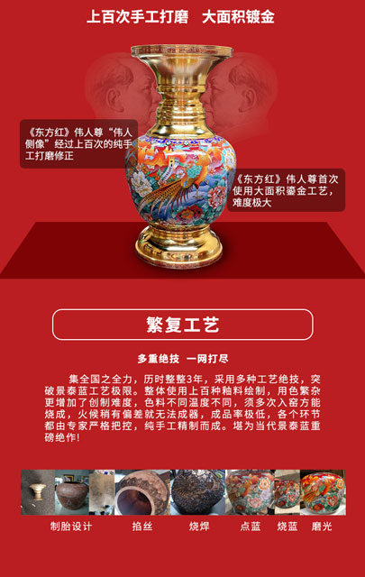 刘永森大师景泰蓝东方红伟人尊实物图及价格详情