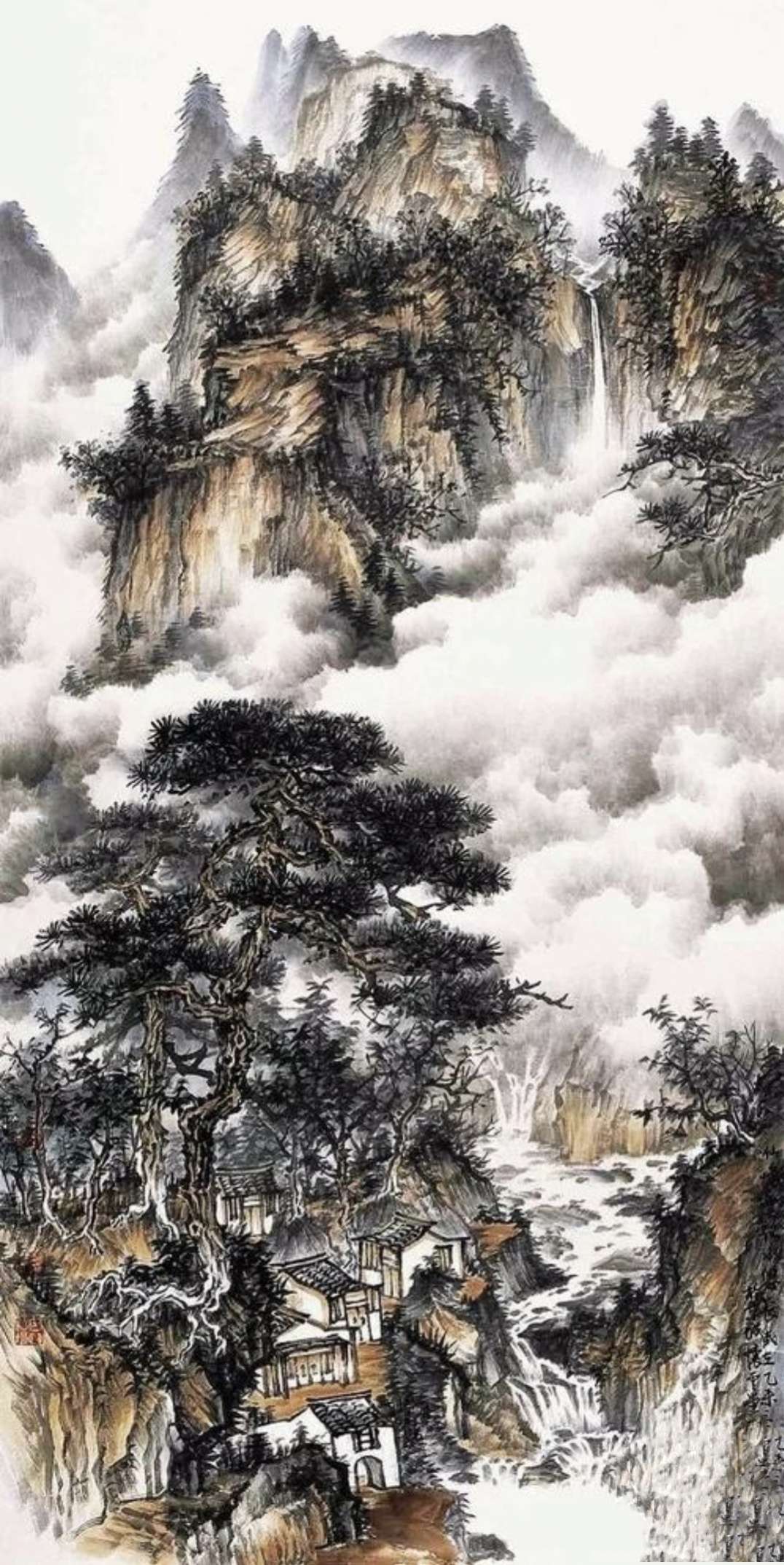 欣赏宋玉增画师的云雾山水造云山之大境显万壑之雄风之精选大作