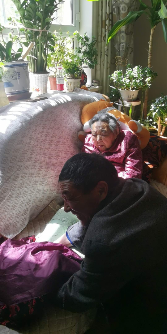 长兄在照顾生病的母亲 (2021)