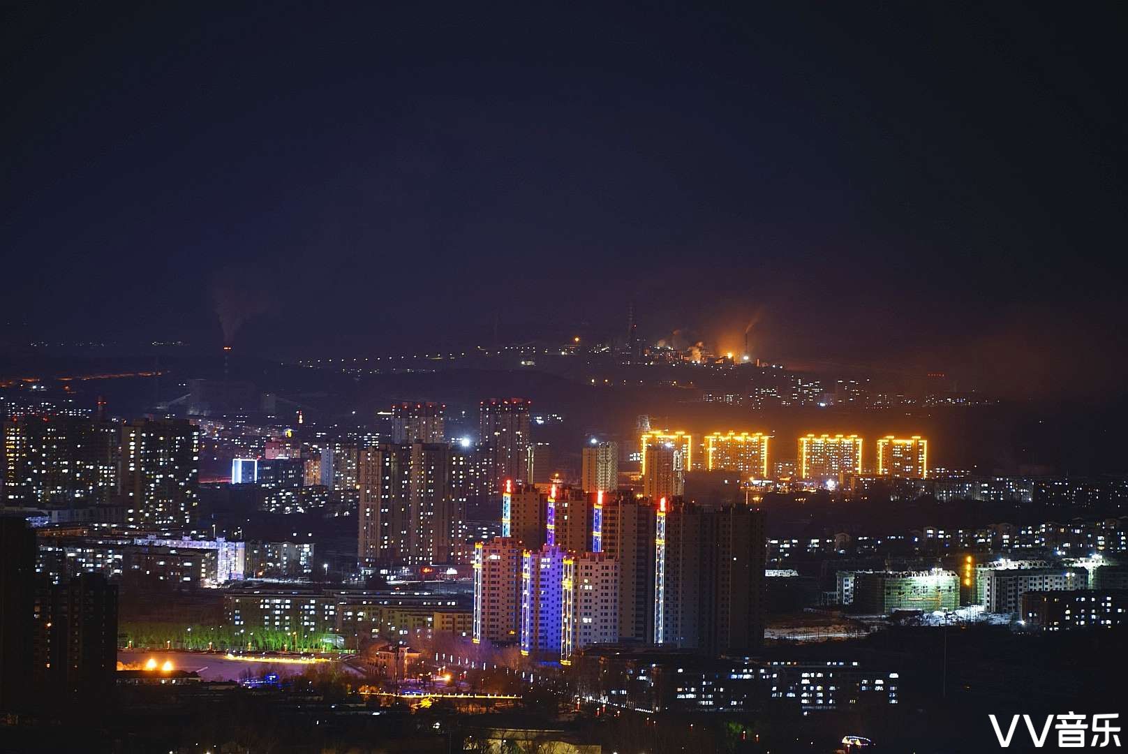 鹤岗市夜景图片